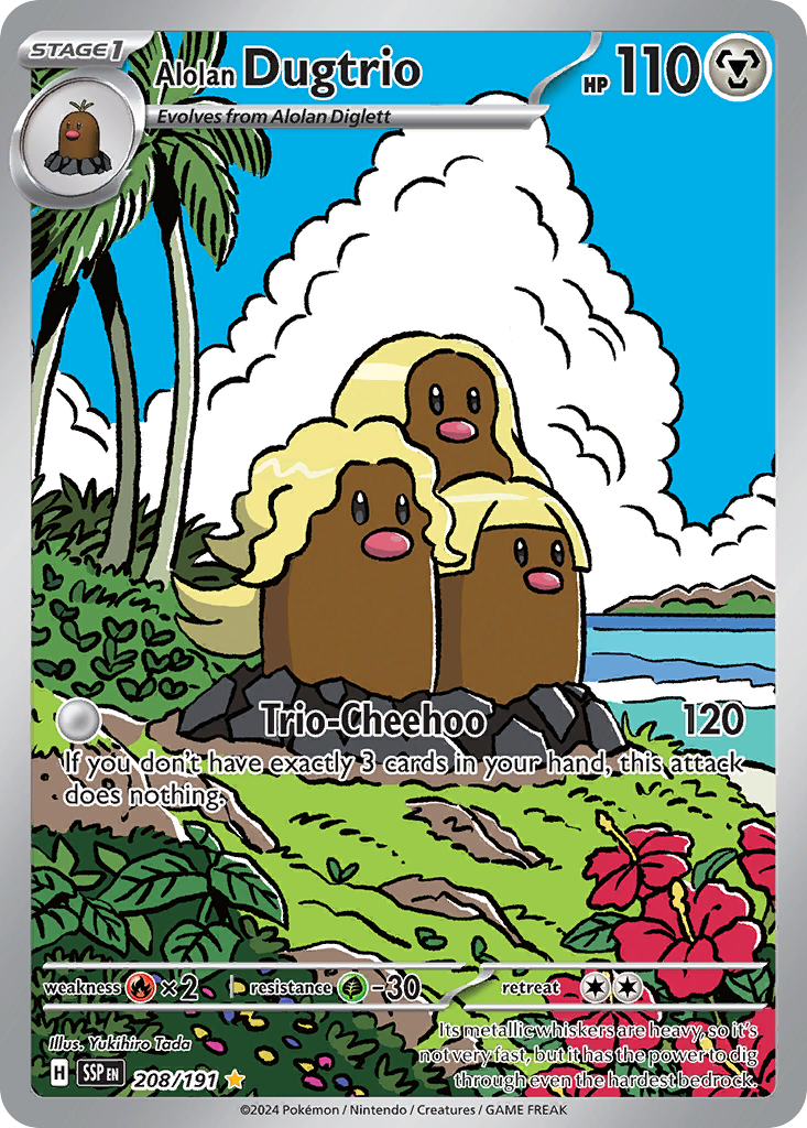 Alolan Dugtrio - Surging Sparks (Illustration Rare) [SSP-208] English / Near Mint / Normal