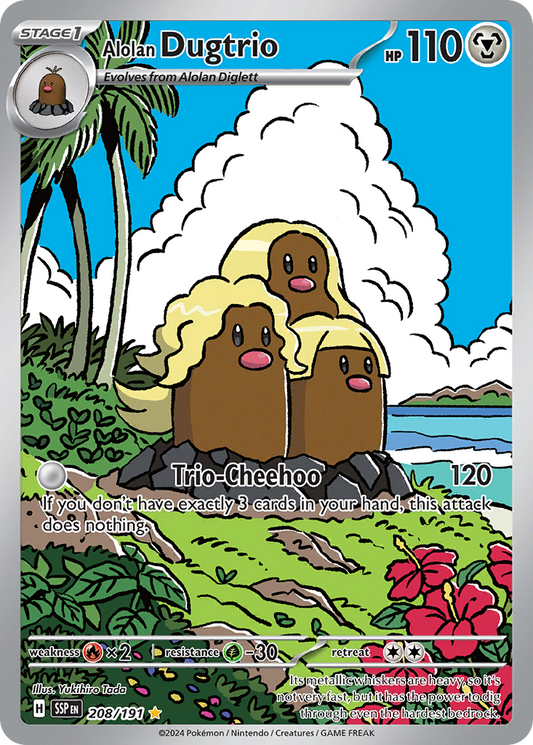 Alolan Dugtrio - Surging Sparks (Illustration Rare) [SSP-208] English / Near Mint / Normal